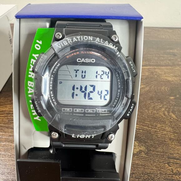 NEW Casio Vibration Alarm Men's Digital Sport Watch W736H-1AVCF Water Resistant - Picture 4 of 9